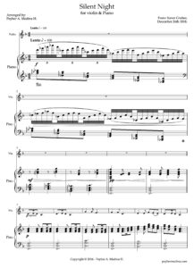 Silent Night - Violin & Piano - Arranger by Peyber Medina