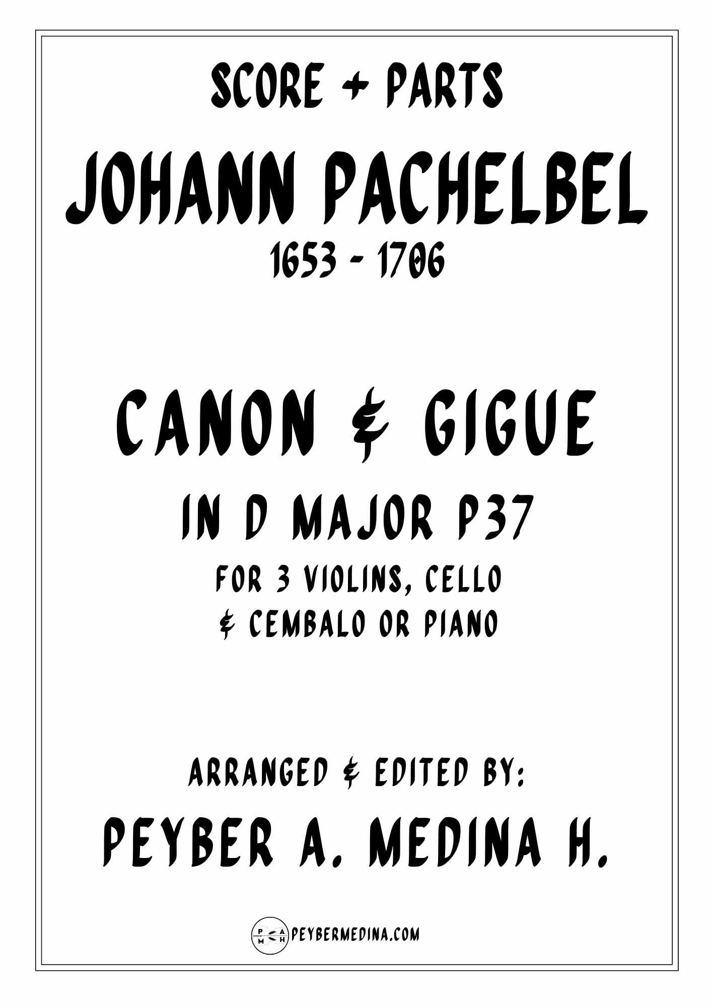 Pachelbel Canon & Gigue In D – Score & Parts