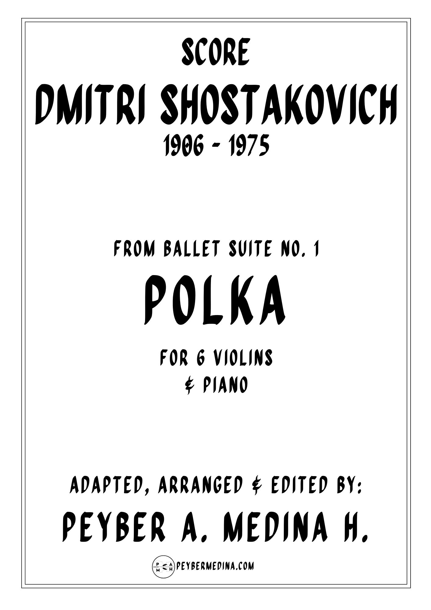 Shostakovich Polka Ballet Suite No. 1 for 6 Violins