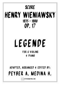 Legende by Henry Wieniawski 6 Violins & Piano