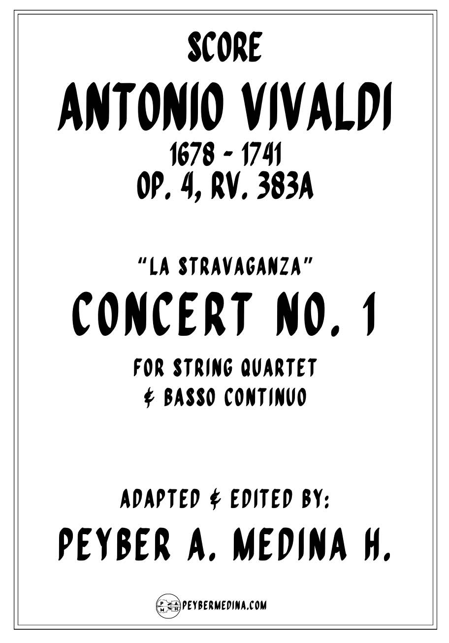 Vivaldi Concerto No. 1 Op. 4 RV 383a for String Quartet La Stravaganzza