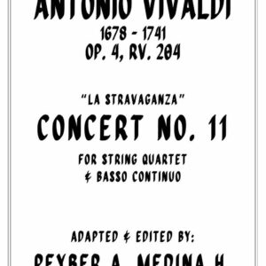 Vivaldi Concerto No. 11 in D Major RV 204 for String Quartet