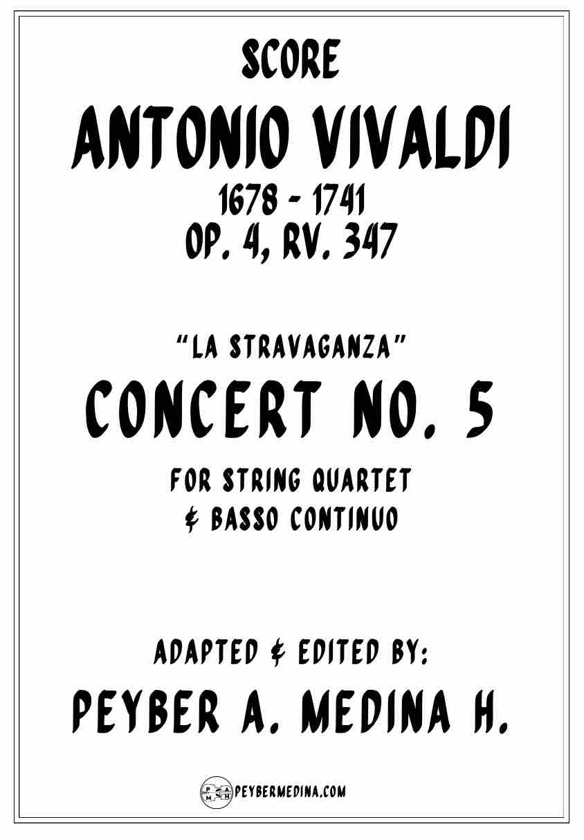 Vivaldi Concerto No. 5 Op. 4 RV 347 for String Quartet La Stravaganza