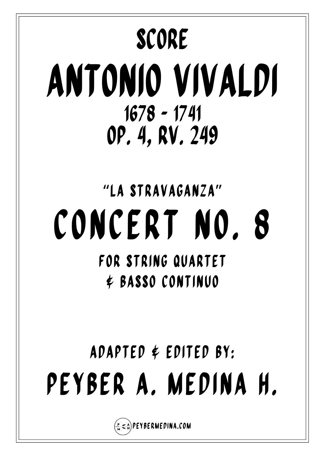 Vivaldi Concerto No. 8 RV 249 for String Quartet