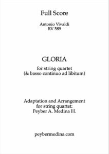 Gloria Vivaldi RV 589 | for String Quartet