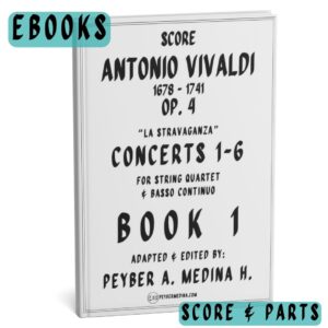Book 1 Vivaldi La Stravaganza Concertos 1-6 for String Quartet
